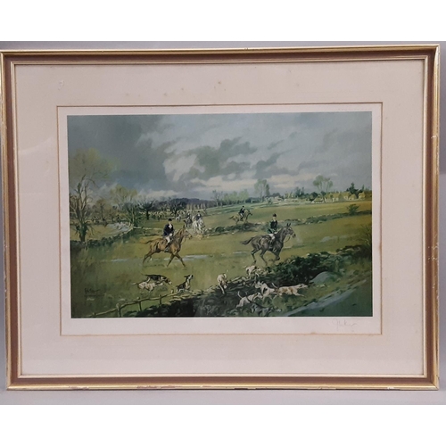 28 - (Local Interest) Four Sporting Prints in Colours to Include: John King - Beaufort at Didmarton 'The ... 