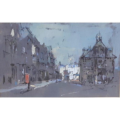 30 - John Palmer ( Bristol Savages, b.1939) - Two Studies of City Scenes: 'Weymouth' and 'Marlborough', g... 