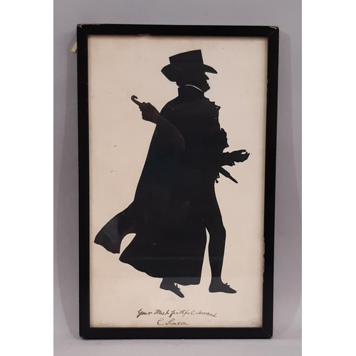 64 - After August Edouart (1788-1861) - silhouette paper-cut of Rev. Charles Simeon, inscription below, 1... 