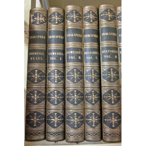 204 - Shakespeare edited by Charles Knight, The Pictorial Edition, leather and gilt bindings including The... 