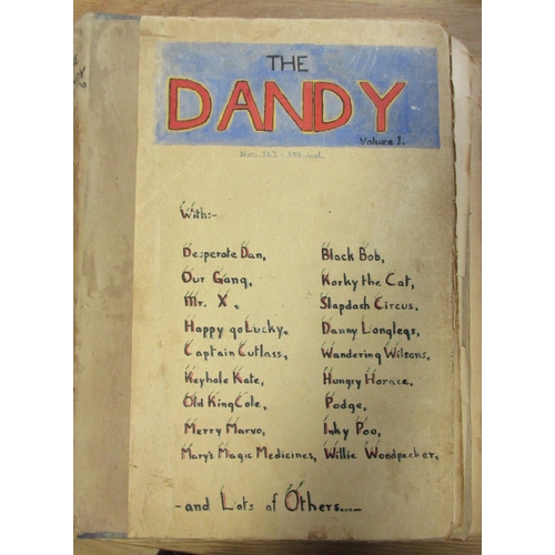 207 - Three bound volumes of the Dandy comic, commencing number 267, May 27th 1944, to number 368, April 2... 