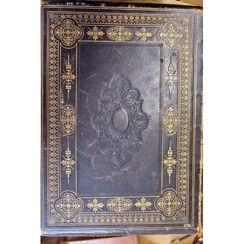 215 - Victorian Family Bible, The Commentaries of Henry and Scot, with 500 engravings, c.1870, leather bou... 