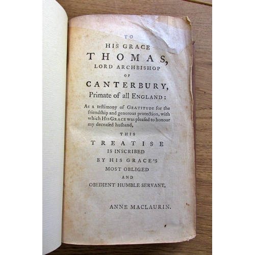 223 - A Treatise of Algebra, by Colin Maclaurin, third edition 1771, re-bound, with diagrams