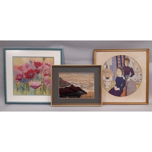 72 - Twelve Textile and Mixed Media Works to Include: Six works by Shirley Rue, signed below and verso; G... 