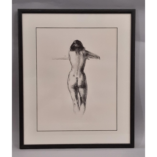 82 - After Frans de Geetere (1895-1968) - Standing Nude, etching, blindstamped 'Musee du Louvre Chalcogra... 