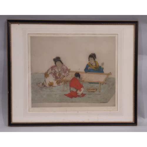 83 - Elyse Ash Lord (1900-1971) - 'Chinese', limited edition drypoint etching with colours (35/75), signe... 