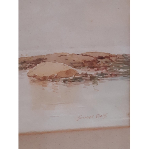 88 - Three Artworks to Include: Samuel Cocks - watercolour coastal scene, signed lower right, 16.5 x 43 c... 