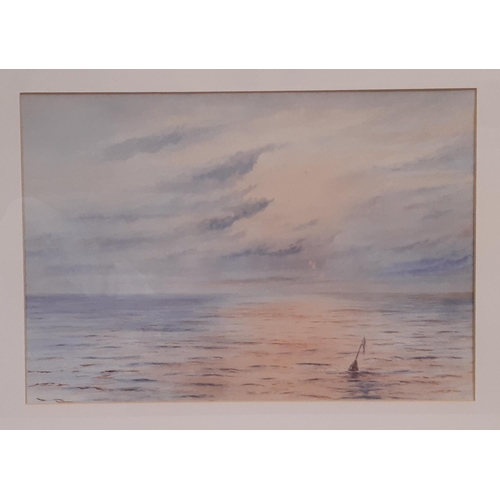 90 - Two Early 20th Century Watercolour Paintings of Sea Views, one initialed 'WFM' and dated '1918' lowe... 