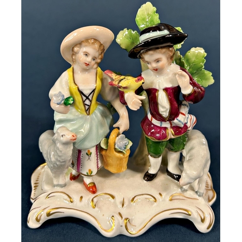 1096 - Five porcelain figures children in 18th century dress Zitzendorf factory