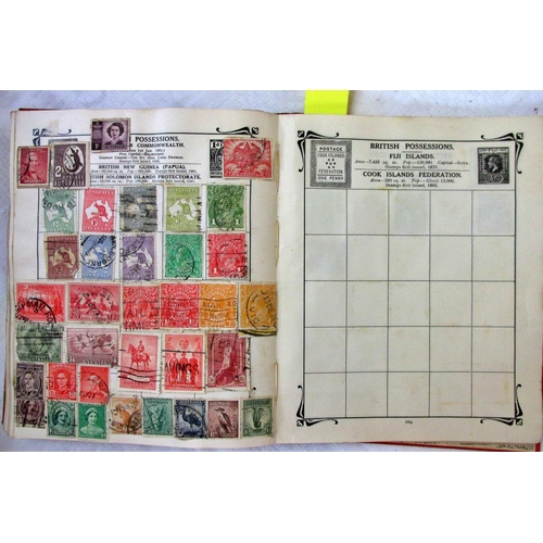 228 - A stamp collection in various albums commencing with early English stamps including penny black, Gib... 