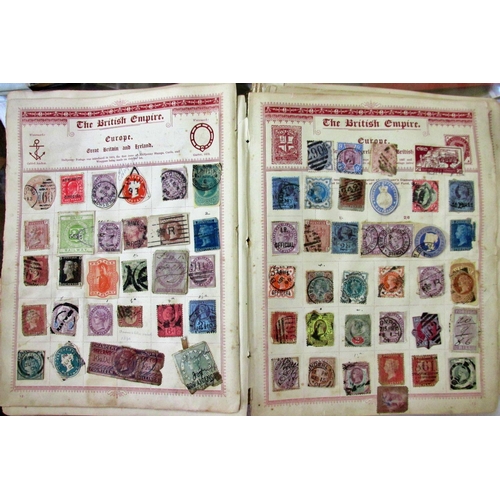 228 - A stamp collection in various albums commencing with early English stamps including penny black, Gib... 