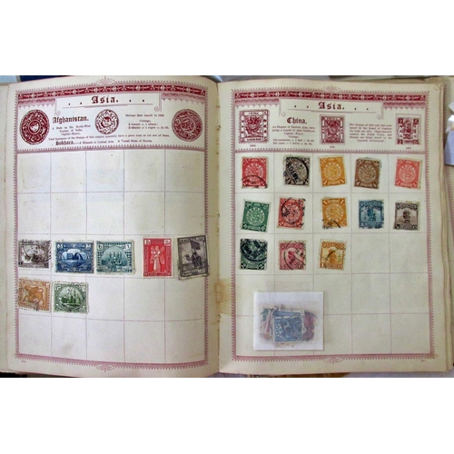 228 - A stamp collection in various albums commencing with early English stamps including penny black, Gib... 