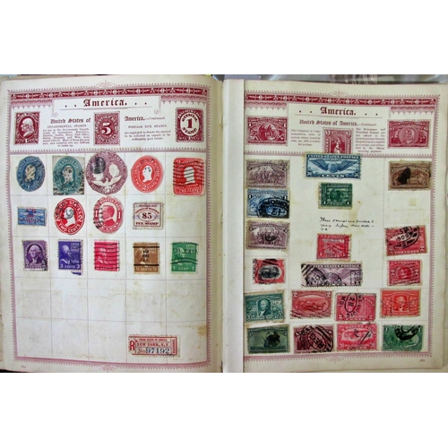 228 - A stamp collection in various albums commencing with early English stamps including penny black, Gib... 