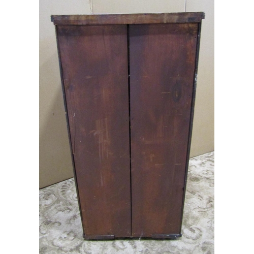 2267 - 19th century mahogany pedestal enclosed by a panelled door and frieze drawer, 46cm wide