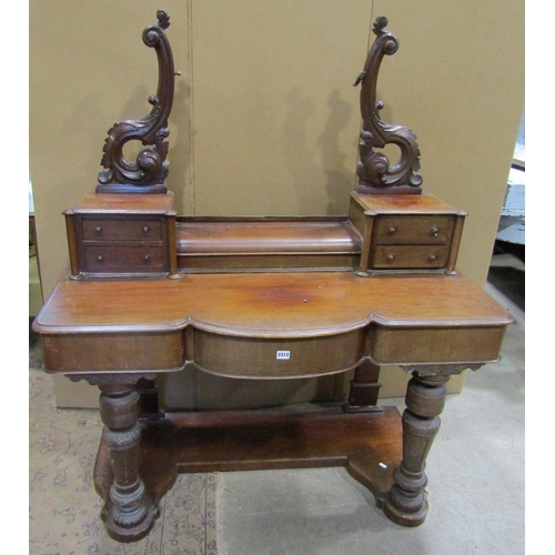 2294 - A Victorian Duchess dressing table of usual form with carved supports and raised mirror back (af)