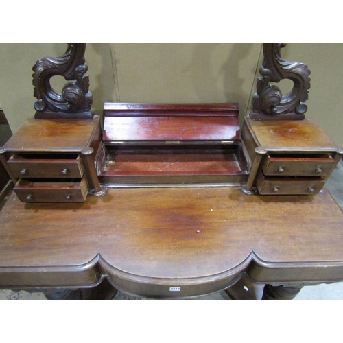 2294 - A Victorian Duchess dressing table of usual form with carved supports and raised mirror back (af)