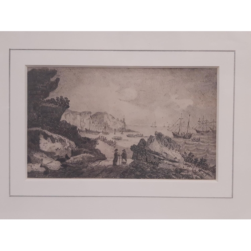 131 - English School 19th Century - Five finely drawn coastal, harbour, and architectural pencil studies t... 