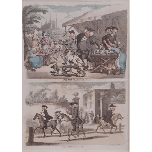 138 - Henry Bunbury (1750-1811) - 'The College Gate', and 'Pot Fair Cambridge' (after Thomas Rowlandson), ... 