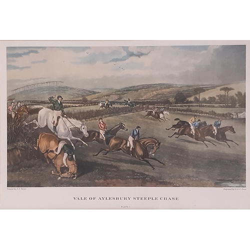 140 - Three Sets of Three Prints to Include: After G. & C. Hunt - 'Vale of Aylesbury Steeple Chase: Plates... 