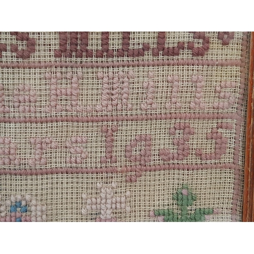 99 - Two Needlepoint Tapestry Samplers by Marianne H. Mills, aged 9 years, 1935; and Jane Mills, 1880, la... 