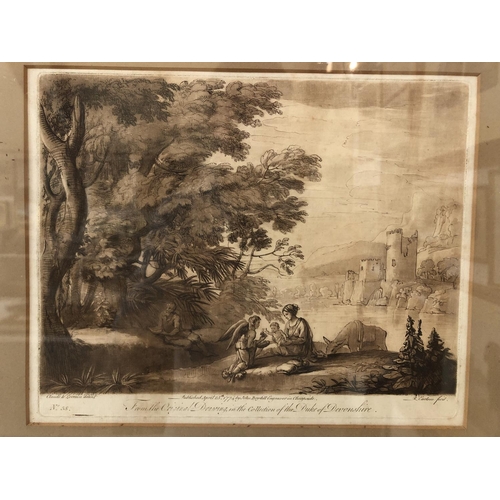 146 - Richard Earlom (1743-1822) After Claude le Lorrain - Two mezzotint engravings in brown ink, 'From th... 