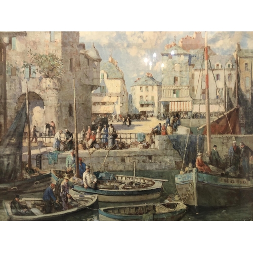 159 - After William Lee Hankey (1869-1952) - Two framed prints: 'Mussel Boats, Honfleur' and 'A Breton Har... 