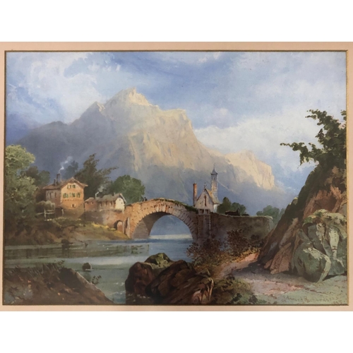 161 - Five Works: Three gilt laurel leaf framed landscape oil paintings, unsigned, framed 38 x 34 cm; toge... 