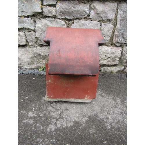 2074 - A Victorian terracotta architectural finial, with gothic tracery detail, 33cm high x 24cm square app... 