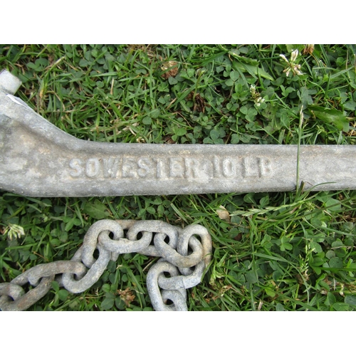 2105 - A Wester 10lb galvanised plough anchor and chain