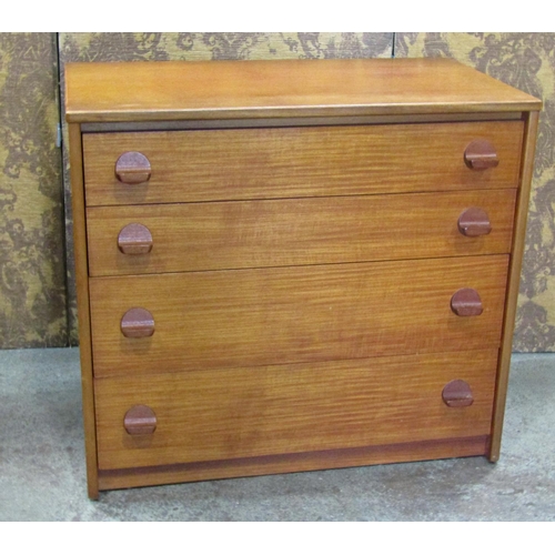 2296 - A Stag teakwood chest of four drawers 77 cm wide