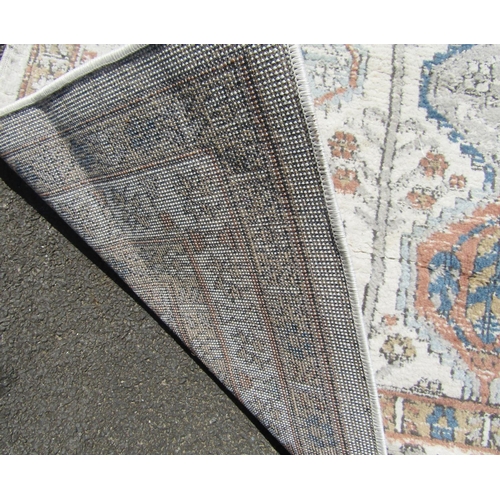 1676 - A Kazak Style Rug with four central columns in cool neutral tones 210 x 165 cm