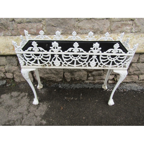 2101 - A Victorian style painted cast aluminium flower trough/planter with decorative pierced detail, raise... 