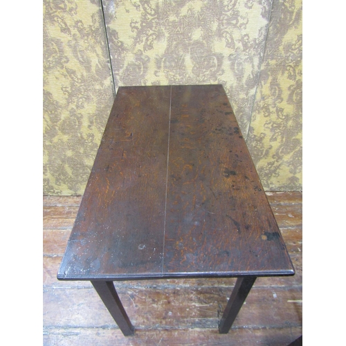 2604 - A Georgian oak side table with frieze drawer square cut supports 91 cm