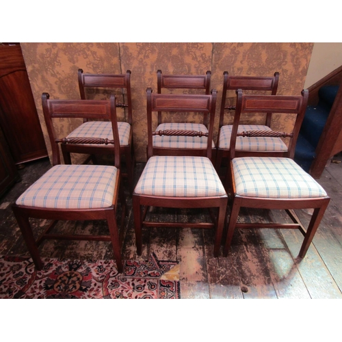 2618 - A set of six Trafalgar rope back dining chairs with reeded frames, drop in seats and square taper le... 