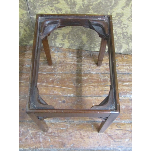 2619 - A Georgian mahogany stool of rectangular form with upholstered drop in seat, 51 cm max