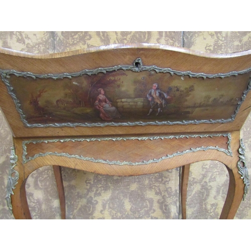 2633 - 19th century French Kingwood ladies writing bureau with fall flap raised on cabriole supports, hand ... 