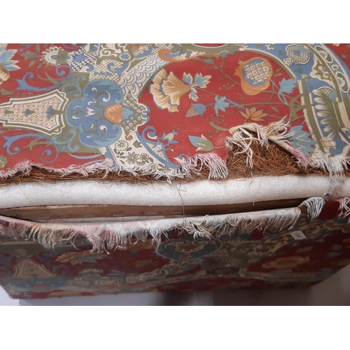 2159 - An upholstered box ottoman of rectangular form with hinged lid, 107 cm long x 48 cm wide x 37 cm hig... 