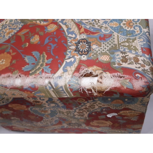 2159 - An upholstered box ottoman of rectangular form with hinged lid, 107 cm long x 48 cm wide x 37 cm hig... 