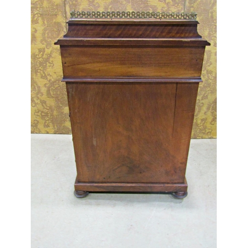 2208 - A Victorian walnut and figured walnut davenport with inlaid detail, maple lined interior and fitted ... 