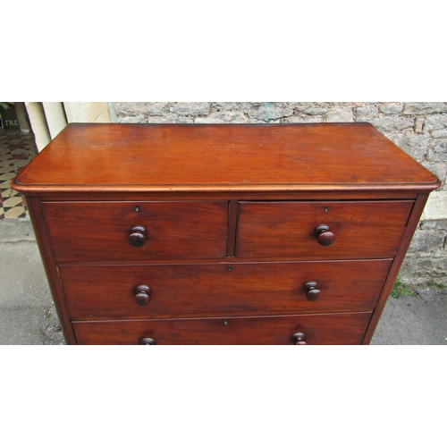 2274 - A Victorian mahogany chest of three long and two short drawers 120 cm wide