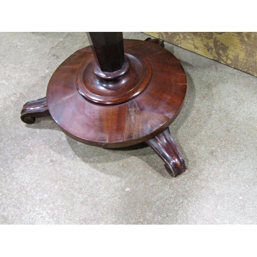 2285 - A Victorian mahogany occasional table, the circular top on an inverted octagonal stem and platform b... 