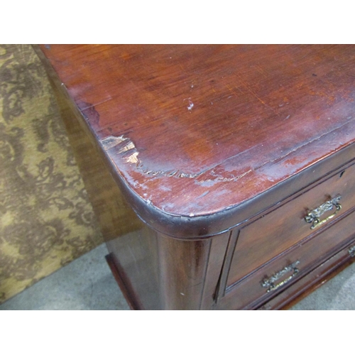 2309 - A small Victorian mahogany chest of two long and two short drawers, 88 cm wide