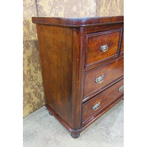 2309 - A small Victorian mahogany chest of two long and two short drawers, 88 cm wide