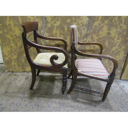 2328 - A Victorian walnut drawing room chair with open framework and carved detail, together with a further... 