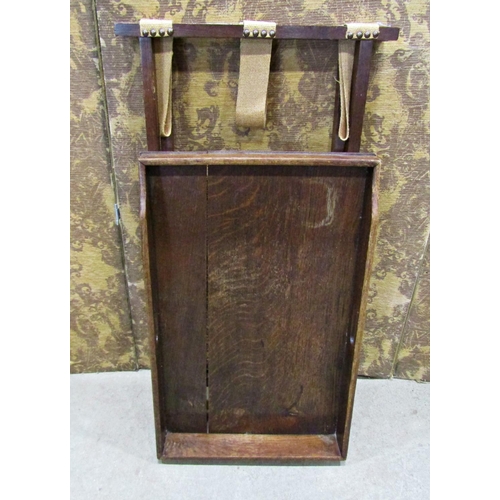 2336 - 19th century oak butlers tray with folding stand