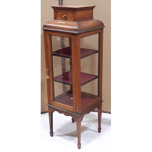 2283 - An Edwardian mahogany vitrine with glazed panels to all sides raised on square taper legs, 38 cm squ... 