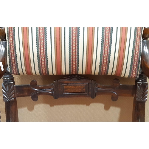 2329 - A regency countrymade elbow chair with upholstered seat and back panel