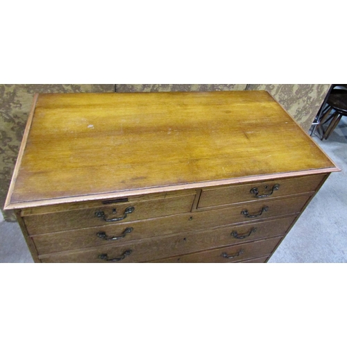 2269 - A Victorian mahogany chest of four long and two short drawers on bracket supports and brass swan nec... 