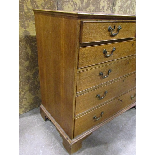 2269 - A Victorian mahogany chest of four long and two short drawers on bracket supports and brass swan nec... 