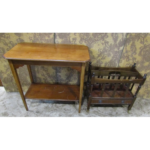 2295 - An Edwardian mahogany spider leg occasional table together with dressing tool with shaped supports a... 